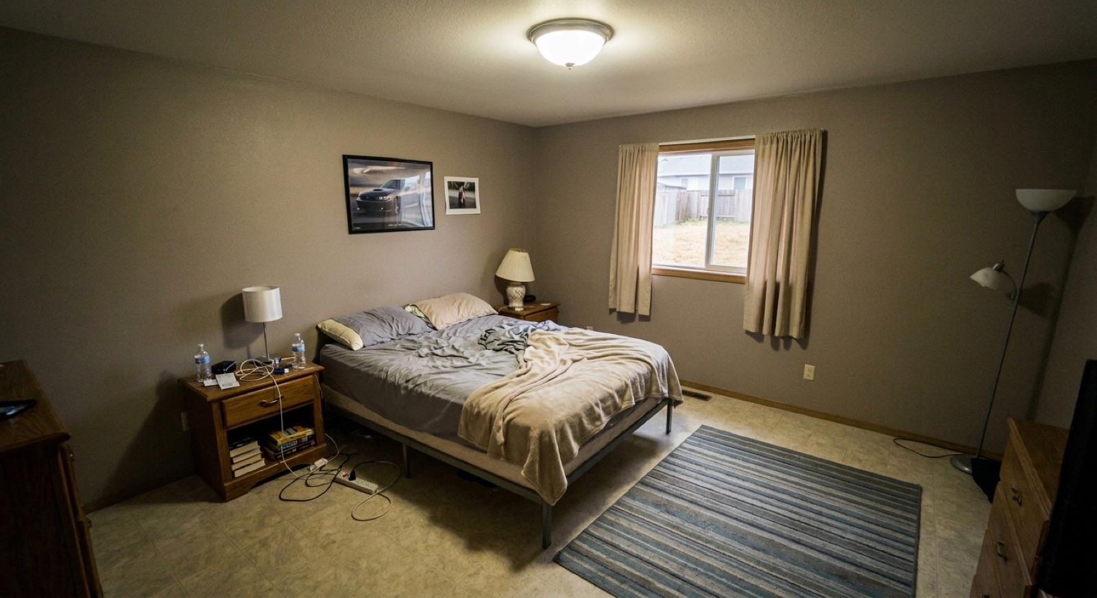 Bedroom after decluttering variation two