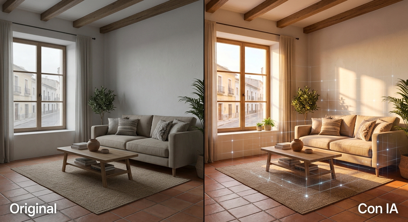 Foto de vivienda mejorada automáticamente con inteligencia artificial
